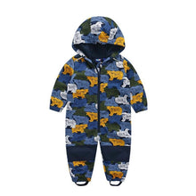 Load image into Gallery viewer, Ski suit For Children Soft Shell Outdoor Jacket Waterproof  Fleece Lining Jumpsuit For Boys and Girls In Modern Colorful Design
