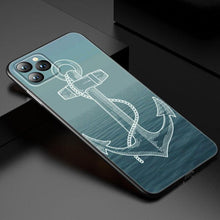Load image into Gallery viewer, Anchor Boat Ship Wheel Phone Case For iPhone 13 12 Mini 11 Pro XS Max XR X 8 7 6S 6 Plus 5S 5 SE 2020 Black Cover Custom Anchor Hard Back Cover Case
