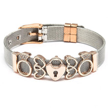 Load image into Gallery viewer, Fashion Stainless Steel Woman and Men Bracelet Mesh Bracelet Set Crystal Heart Anchor Charm Fine Bracelet Bangle For Female Lover
