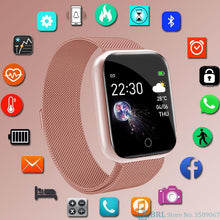 Load image into Gallery viewer, Luxury NEW Fashion Style Stainless Steel Smart Watch For Women and Men Electronics Sport Wrist Watch For Android IOS Square Smartwatch Smart
