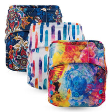 Load image into Gallery viewer, Hook &amp; Loops Pocket Diaper - cloth Inner Waterproof Washable Reusable Baby Diaper For Kids
