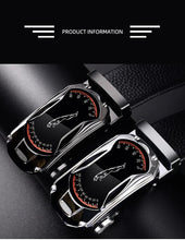 Load image into Gallery viewer, Belts for 3.5cm Width Sports Car Brand Fashion Automatic Buckle Black Genuine Leather Men's Jeans High Quality Waist Male Strap
