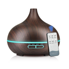 Load image into Gallery viewer, 550ml Aroma Air Humidifier Essential Oil Diffuser  Aromatherapy Electric Ultrasonic cool Mist Maker for Office Home Bedroom Living Room Study Yoga Spa - Wood Grain, 7 Colors LED Light
