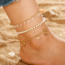 Load image into Gallery viewer, Luxury Leg Brecelet Gold Color Tassel Beads Anklet Bracelet for Leg for Women Set
