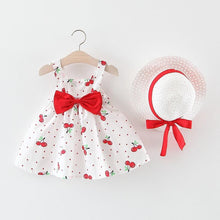 Load image into Gallery viewer, Summer Girl Kids Sleeveless Print Floral Birthday Party Princess Dress With Hat In Modern NEw Elegant Design For Girls Kids 6-24Months
