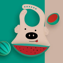 Load image into Gallery viewer, Adjustable Oil-proof  Food Grade Silicone Drool bib Soft And Comfortable Saliva Towel Lunch Baby Bib For Babies and Kids
