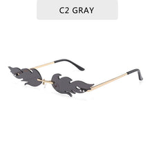 Load image into Gallery viewer, NEW 2021 Fashion Fire Flame Sunglasses For Women With Brand Design Rimless Wave Eyewear Luxury Trending Narrow Style
