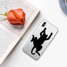 Load image into Gallery viewer, Cute black cat Phone Case for iphone 13 11 12 pro XS MAX 8 7 6 6S Plus X 5S SE 2020 XR case  Cute Cat Slim Fit Glossy Stylish Cover Soft Shockproof Phone Case

