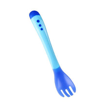 Load image into Gallery viewer, Baby Temperature Sensing Spoon and Fork Soft Head Safety Warm Feeding Warm Soup Fork Children Flatware Feeding Spoons For Baby Care Hot Perfect Gift For Baby
