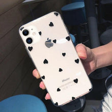 Load image into Gallery viewer, Transparent  Phone Case For iPhone 13 12 11 14 Pro Little Dots Love Heart Clear Back Cover Vintage Women Girls Soft Anti-Scratch Protective Cases for iPhone

