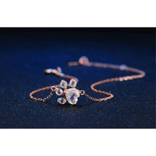 Load image into Gallery viewer, Elegant Wedding Jewelry Modern Dog Cat Paw Bear Claw Pink Heart AAA Cubic Zircon Rose Gold Chain Link Luxury Bracelets For Women Party Jewelry Gift
