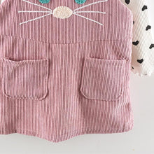 Load image into Gallery viewer, Modern Girls Clothes Sets Cotton Long Sleeves Dot T-shirt and Cat Strap Dress 2Pcs Baby Clothing Dress For Girls and Babies from 6-24months and Girls 3-4years

