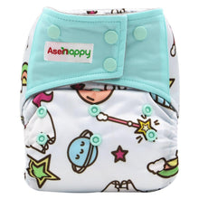 Load image into Gallery viewer, Colorful Modern Baby Cloth Diaper Bamboo Charcoal Nappy All-in-one Diapers sewn 3 Layers Micro fleece Insert Inside Reusable Diaper For Baby and Kids For Unlimited Use
