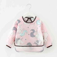 Load image into Gallery viewer, Cute Cartoon Print Baby Waterproof Long Sleeve Apron Children Feeding Smock Bib Baby Accessories
