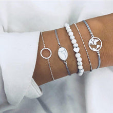 Load image into Gallery viewer, Boho Rose Map Bracelets &amp; Bangles for Women Bohemian Round  Charm Bracelet Set Fashion Multilayer Accessories Luxury Jewelry
