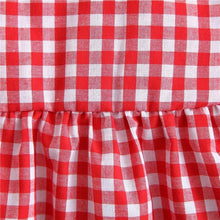 Load image into Gallery viewer, Print Plaid Bow Summer Princess Party Dress Infant Newborn Baby Dress+Hat 2pcs Kids Clothing Set
