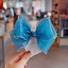 Load image into Gallery viewer, Luxury Modern Pearl Handmade Baby Girls Bowknot Crown Headband Lace Elastic Hair Band Bow For Girls Baby
