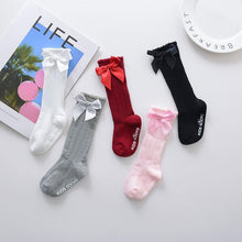 Load image into Gallery viewer, Luxury Modern One Pairs New Kids Socks Toddlers Girls 3D Bow knot Knee Lengths Soft Cotton Baby Socks For Kids
