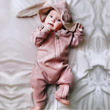Load image into Gallery viewer, Elegant Baby Clothes Rompers Jumpsuits Newborn Cartoon Little Bee Rabbit Ears Zipper Clothes Cotton Jackets For Kids
