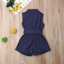 Load image into Gallery viewer, Luxury Elegant Summer Kids Girls Clothes Waistband Drawstring Romper Jumpsuit For Girls And Kids
