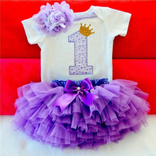 Load image into Gallery viewer, Modern New Tutu Dress Toddler Girls 1st Birthday Party Outfits Princess Costumes for 12 months Girls
