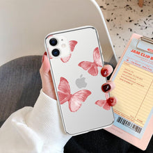 Load image into Gallery viewer, Fashion Butterfly Transparent Phone Case For iPhone 11 12 13 Pro Max 12 Mini Beautiful Butterfly Soft Butterfly Silicone Protective Case Clear Back Cover
