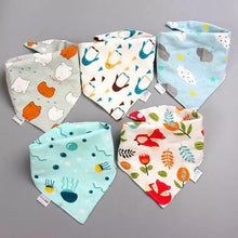 Load image into Gallery viewer, Trend 5PCS/SET Pack Baby Cotton Cartoon Saliva Towel Bandana Bibs For Baby Feeding Accessory For Baby Kids
