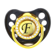 Load image into Gallery viewer, Baby Name Initial Letters Silicone Newborn Kids Dummy Pacifier Nipple Baby Soother Holder Great Babies Gift
