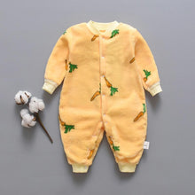 Load image into Gallery viewer, Newborn Baby Clothes Dinosaur Print Baby Boy Romper Warm Infant Soft Fleece Jumpsuit For Winter

