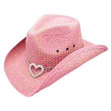 Load image into Gallery viewer, Peter Grimm Heart Attack - Straw Cowboy Hat
