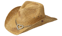 Load image into Gallery viewer, Peter Grimm Heart Attack - Straw Cowboy Hat

