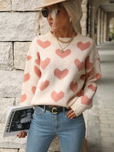 Load image into Gallery viewer, Heart Pattern Drop Shoulder Sweater | NCS

