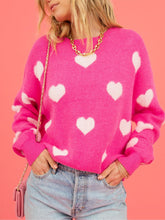 Load image into Gallery viewer, Heart Print Valentine's Day Crew Neck Sweater | NCS
