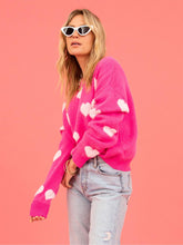 Load image into Gallery viewer, Heart Print Valentine's Day Crew Neck Sweater | NCS

