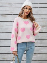 Load image into Gallery viewer, Heart Print Valentine's Day Crew Neck Sweater | NCS
