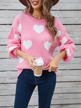 Load image into Gallery viewer, Heart Print Valentine's Day Crew Neck Sweater | NCS
