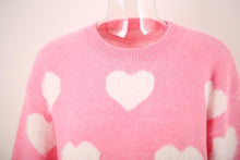 Load image into Gallery viewer, Heart Print Valentine's Day Crew Neck Sweater | NCS
