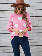 Load image into Gallery viewer, Heart Print Valentine's Day Crew Neck Sweater | NCS

