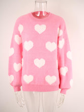 Load image into Gallery viewer, Heart Print Valentine's Day Crew Neck Sweater | NCS
