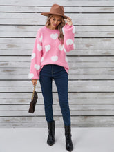 Load image into Gallery viewer, Heart Print Valentine's Day Crew Neck Sweater | NCS
