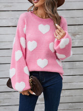 Load image into Gallery viewer, Heart Print Valentine's Day Crew Neck Sweater | NCS
