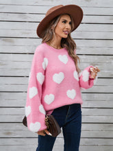 Load image into Gallery viewer, Heart Print Valentine's Day Crew Neck Sweater | NCS
