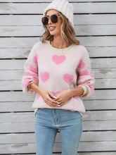 Load image into Gallery viewer, Heart Print Valentine's Day Crew Neck Sweater | NCS
