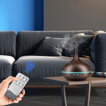 Load image into Gallery viewer, 550ml Aroma Air Humidifier Essential Oil Diffuser  Aromatherapy Electric Ultrasonic cool Mist Maker for Office Home Bedroom Living Room Study Yoga Spa - Wood Grain, 7 Colors LED Light
