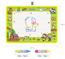 Load image into Gallery viewer, Magic Water Painting Drawing Mat &amp; 2 Pens Doodle Board Coloring Books for Kids Children Educational Toys
