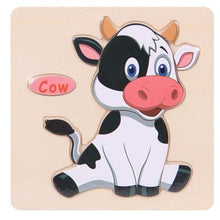 Load image into Gallery viewer, Baby Toys Wooden 3D Puzzle Cartoon Animal Intelligence Kids Educational Brain Teaser Children Tangram Shapes Learning
