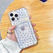 Load image into Gallery viewer, Unique Gradient Women Love Wallet Card Holder Clear Soft Case For iPhone 13 11 12 Pro Max Beautiful Colors Transparent Cover Drop Protection Transparent Phone Cover
