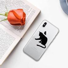 Load image into Gallery viewer, Cute black cat Phone Case for iphone 13 11 12 pro XS MAX 8 7 6 6S Plus X 5S SE 2020 XR case  Cute Cat Slim Fit Glossy Stylish Cover Soft Shockproof Phone Case
