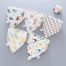 Load image into Gallery viewer, Trend 5PCS/SET Pack Baby Cotton Cartoon Saliva Towel Bandana Bibs For Baby Feeding Accessory For Baby Kids
