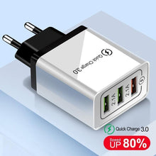 Load image into Gallery viewer, Fast Modern USB Charger Quick Charge 3.0 Wall Portable Mobile Phone Powerful Charger
